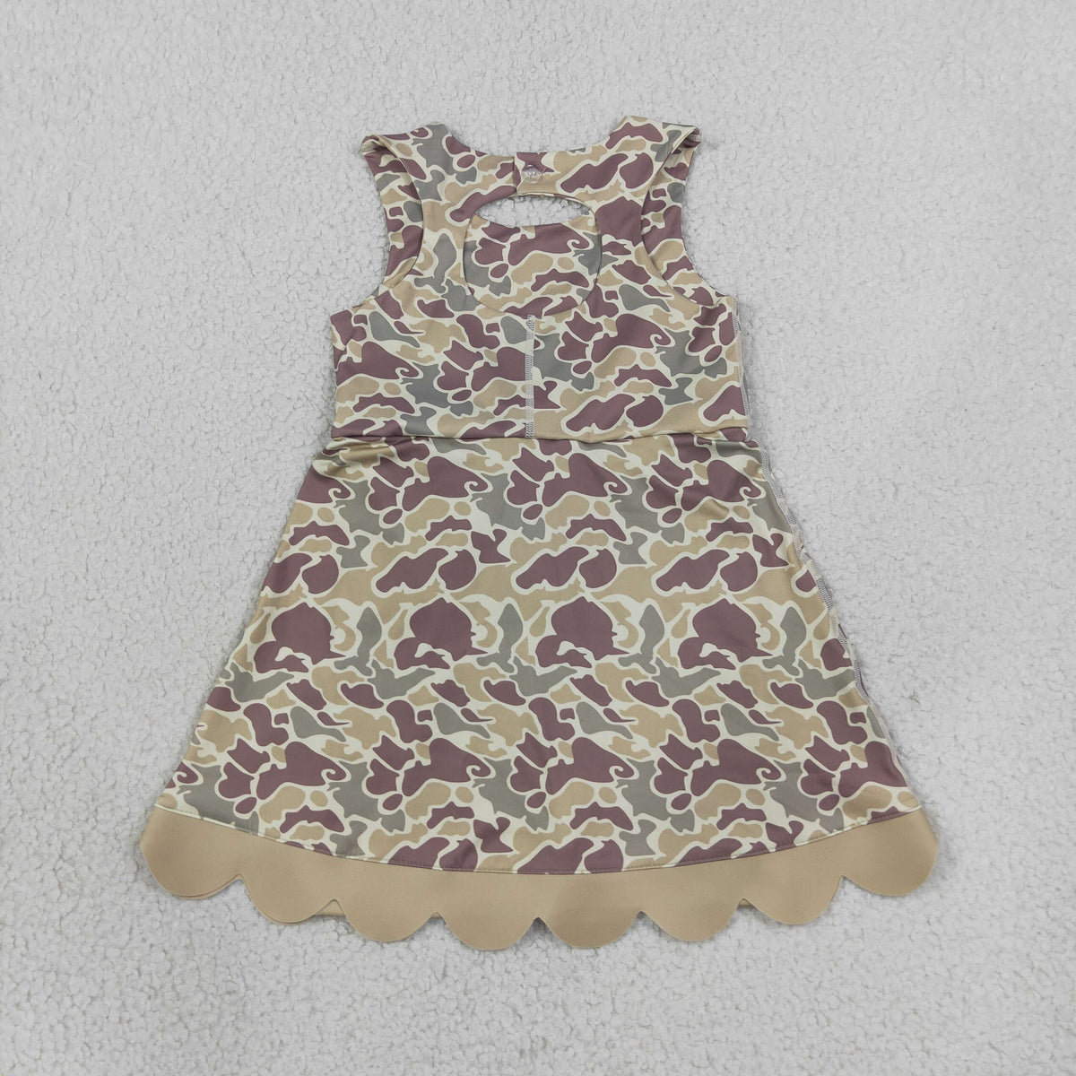Baby Girls Kids Sleeveless Camo Bows Shorts Scallop Dress Yoga Active Clothes RTS