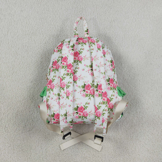 Baby Girls Kids Flower Green Plaid Ruffle Backpack Bags RTS