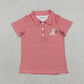 Boys Kids Short Sleeves Dog Flag Red Stripes 4th of July Buttons Shirt Tops RTS