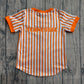 Baby Boy Kids Short Sleeves Orange Grey Stripes Shirt Team Tops RTS