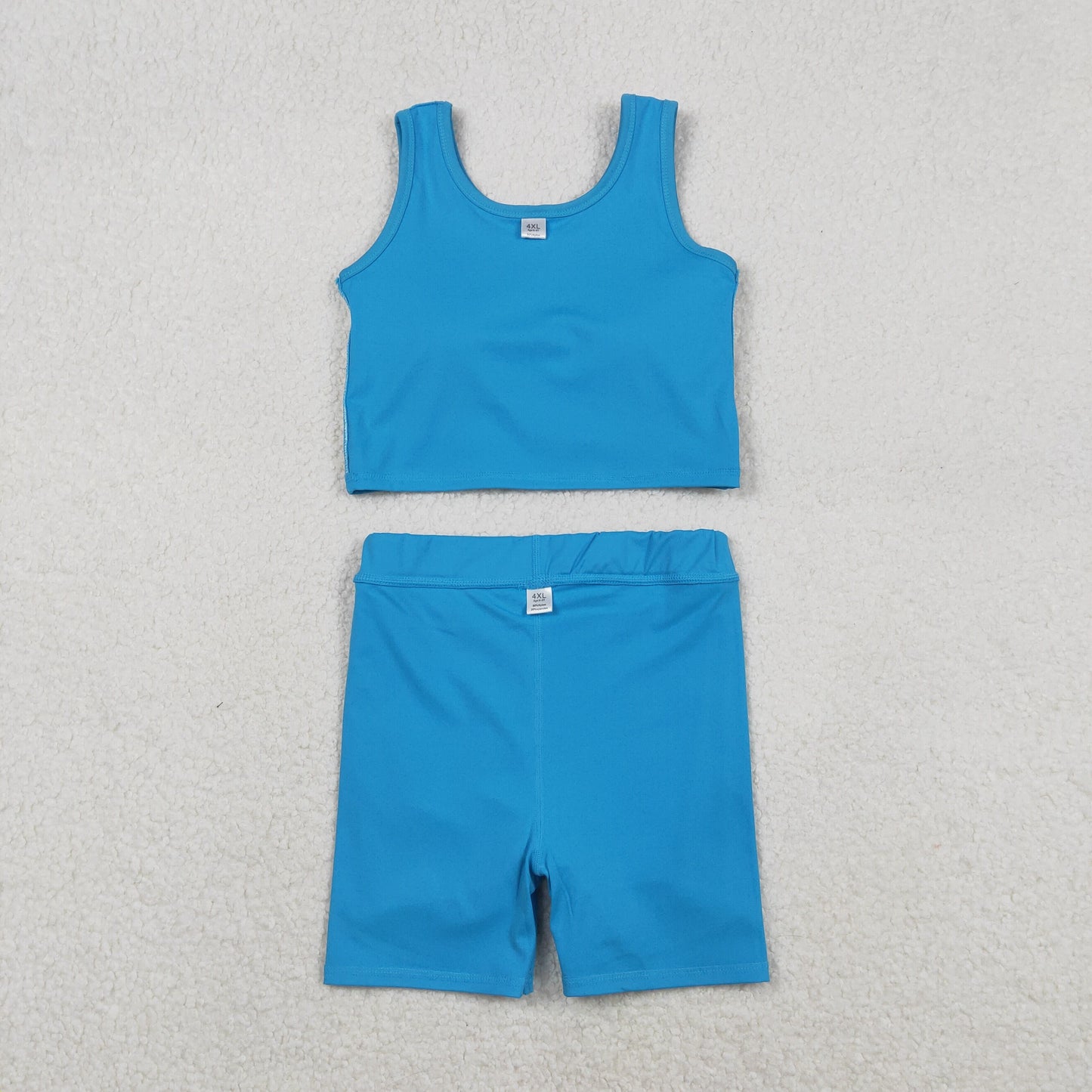 Baby Girl Sleeveless Blue Vest Tops Shorts Skirt Skort Yoga Active Set RTS