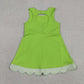 Baby Girls Sleeveless Bows Yoga Shorts Ruffle Knee Length Green Dress Scallop Clothes RTS