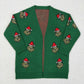 GT0371 Baby Boy Girl Kids Christmas Face Sweater Green Coat