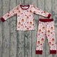 Baby Boy Long Sleeves Christmas Gingerbread Candy Cane Shirt Pants Pajamas Set RTS