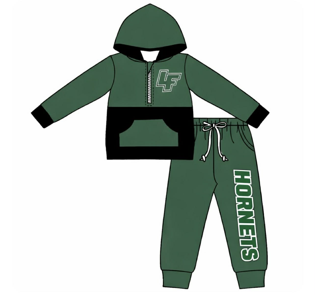 ( MOQ 5 ) Custom Design Baby Kids Toddler Long Sleeves Hoodie Tops Pants Sets