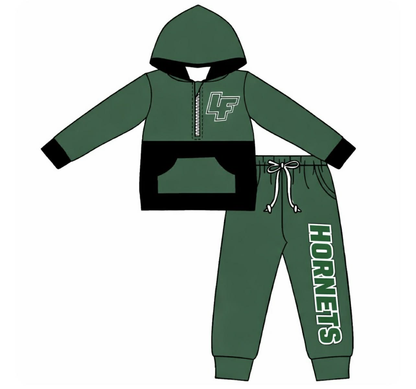 ( MOQ 5 ) Custom Design Baby Kids Toddler Long Sleeves Hoodie Tops Pants Sets