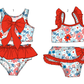 ( Moq 5 Each Style ) Sibling Baby Girls Kids Flower Tops Ruffle Shorts Sets 4th of July Swimsuits