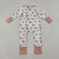 Baby Girl Long Sleeves Ducks Pink Bows Zipper Pajamas Romper RTS