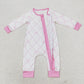 Baby Girl Long Sleeves Pink Bows Zipper Bamboo Romper