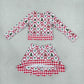 Baby Girls Kids Christmas Santa Shirt Bows Scallop Skirt Shorts Yoga Active Set Clothes RTS