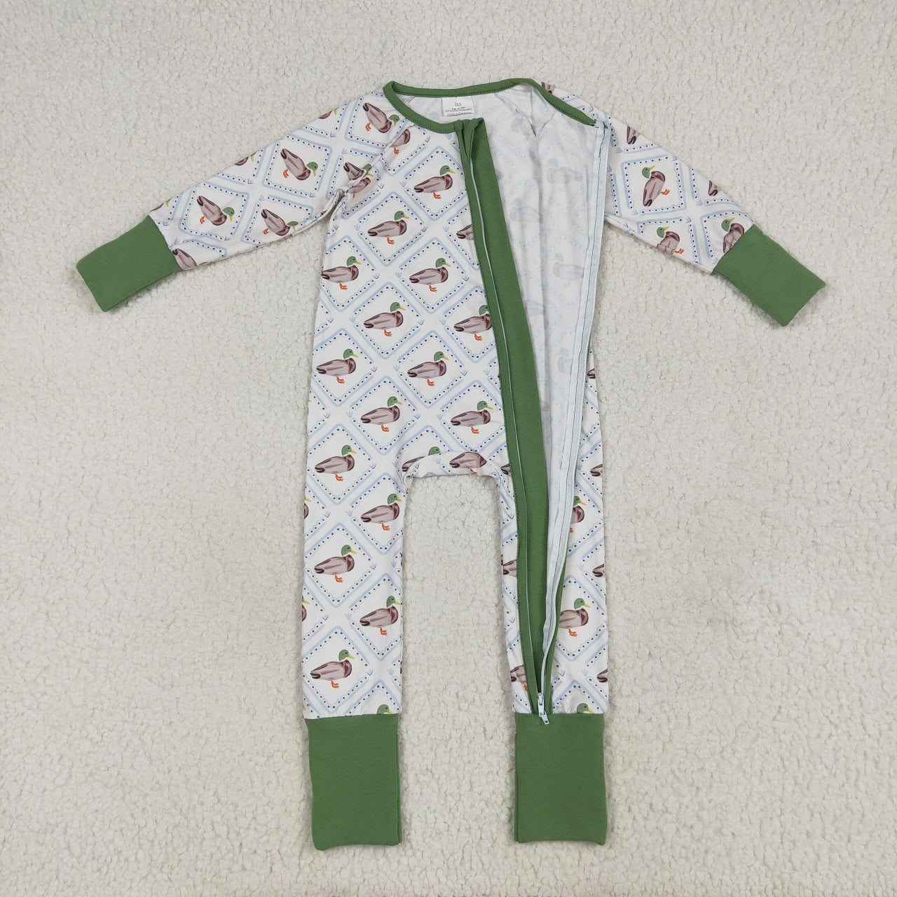 Sibling Baby Boys Ducks Hunting Season Camo Southern Zipper Footie Rompers