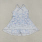 Baby Girl Sleeveless Blue Bows Flower Yoga Active Wear Skort Dress RTS