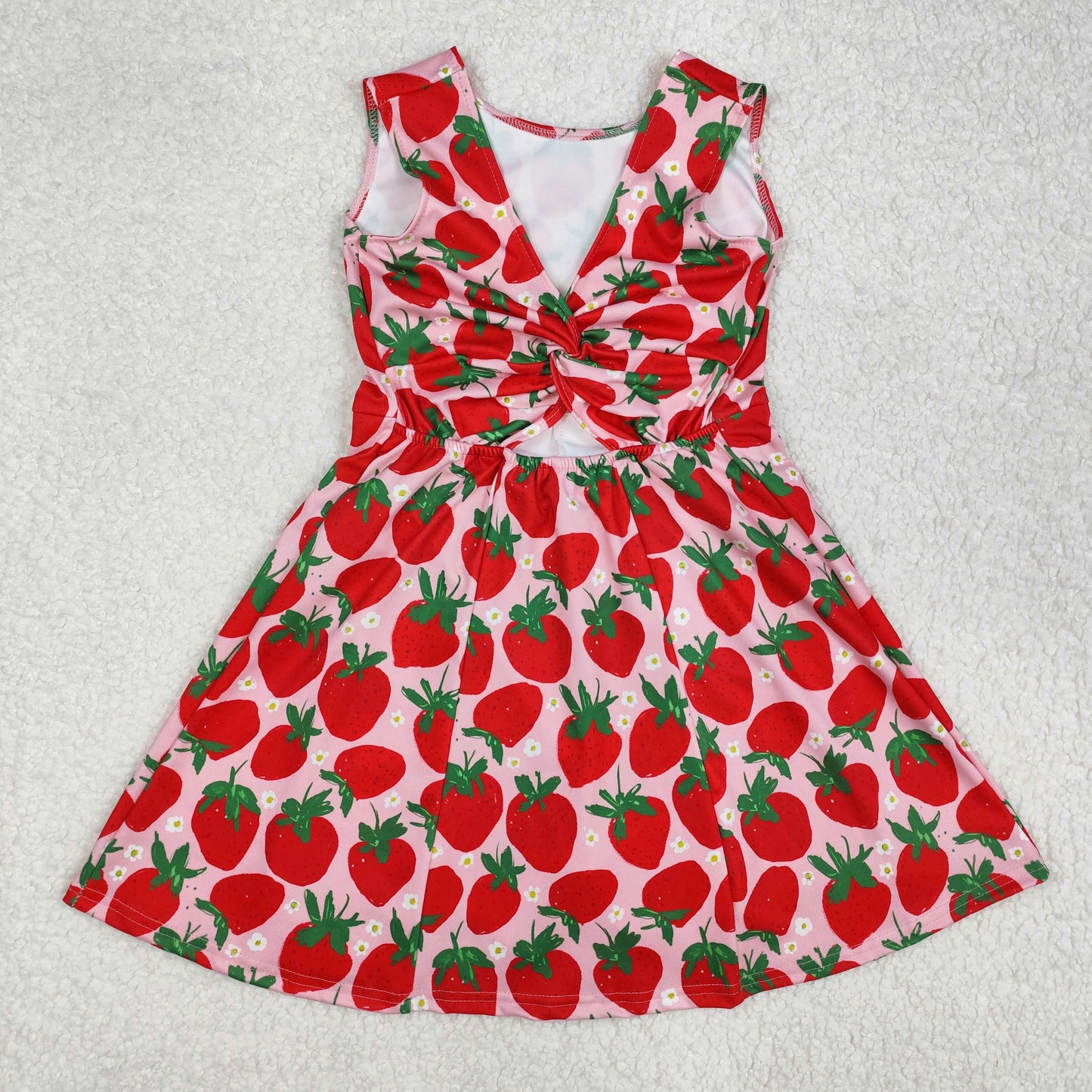 Baby Girl Sleeveless Strawberry Knee Length Dress Active Wear RTS