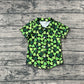 Baby Boys Short Sleeves St Patrick Buttons Green Clovers Shirt Tops RTS