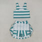 Baby Girl Sleeveless Green Stripes Shirt Skorts Yoga Activewear Set  RTS