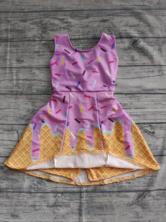 ( Moq 5  ) Baby Girl Pink Sleeveless Plaid  Skort Dress