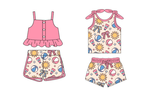 Baby Girl Straps Bows Beach Sibling Set ( Moq 5 Each Style ) 1.20