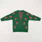 GT0371 Baby Boy Girl Kids Christmas Face Sweater Green Coat