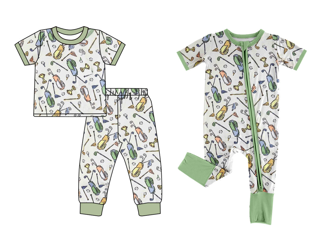 Baby Boy Short Sleeves Golf Sibling Romper Set ( Moq 5 Each Design )11.19