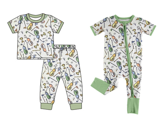 Baby Boy Short Sleeves Golf Sibling Romper Set ( Moq 5 Each Design )11.19
