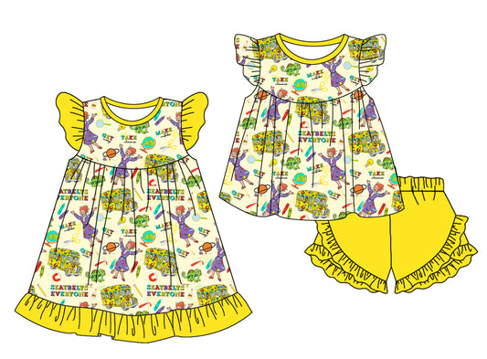 Baby Girl Teacher Bus Back To School Sibling Dress Set ( Moq 5 Each Style ) 1.16