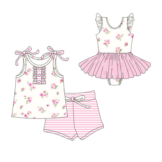 Baby Girl Summer Floral Pink Sibling Romper Set ( Moq 5 Each Style ) 3.1