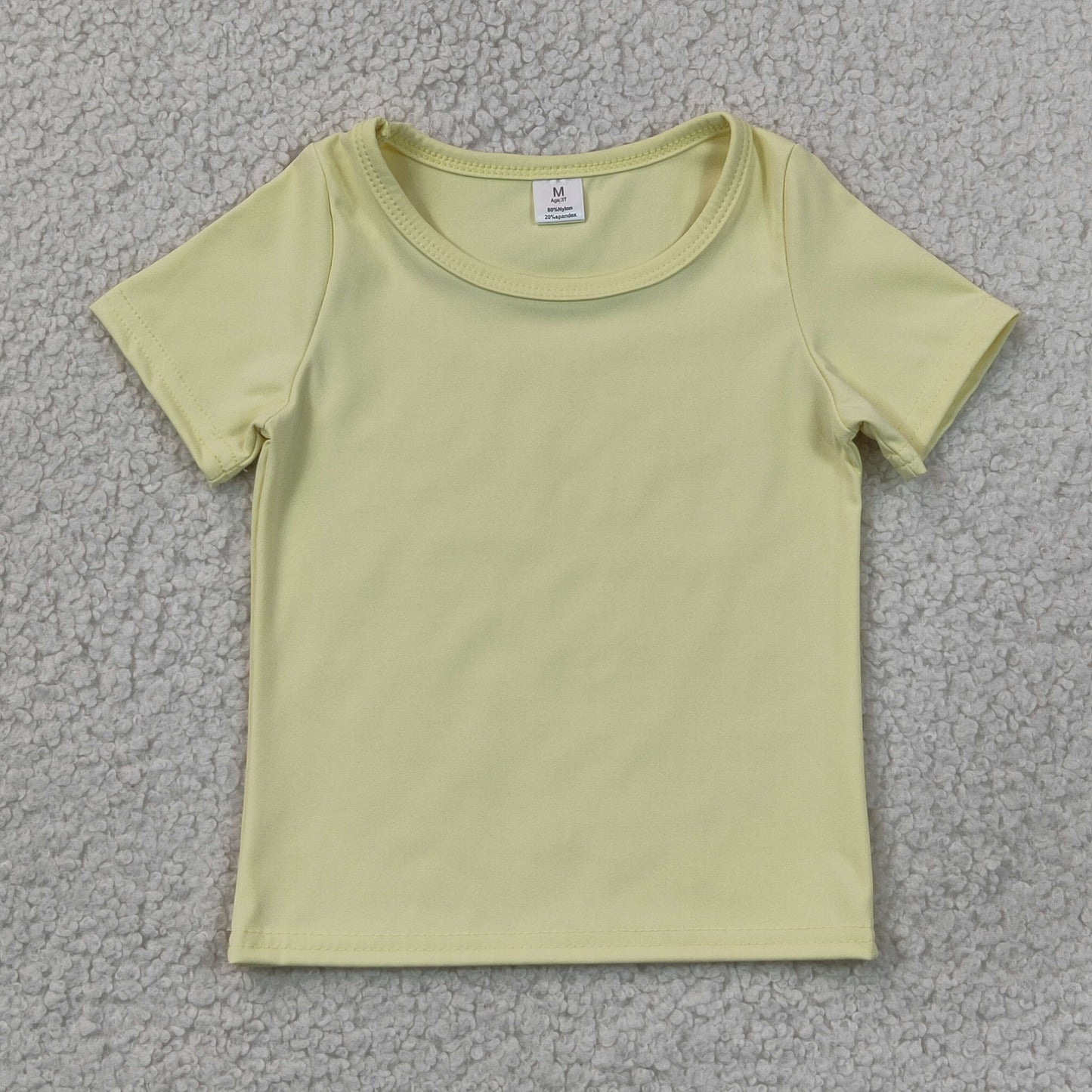 Baby Girls Kids Short Sleeves Yellow Shirt Yoga Active Tops Clothes RTS