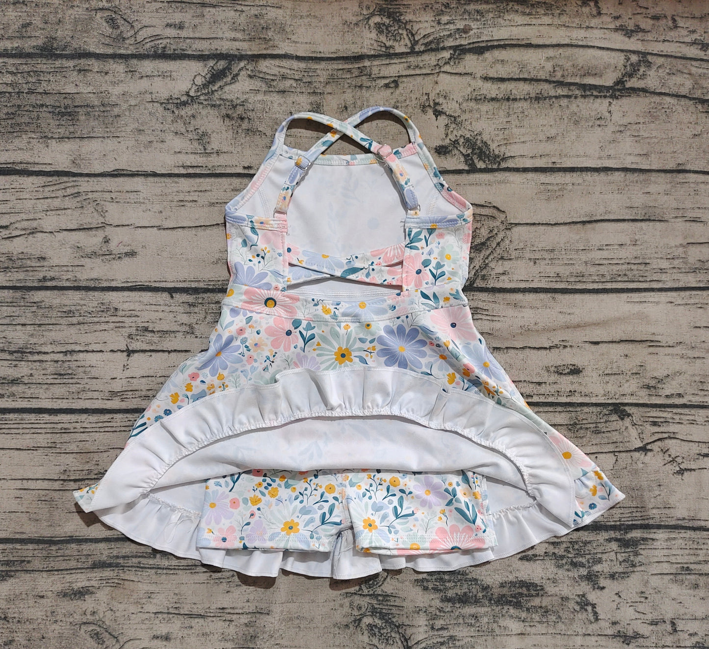 Baby Girl Sleeveless Athletic Flower Yoga Active Wear Skort Dress RTS