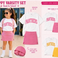 ( Moq 5 Each style ) Custom Girls Kids Short Sleeves Shirts Skirt Shorts Sets 6.19