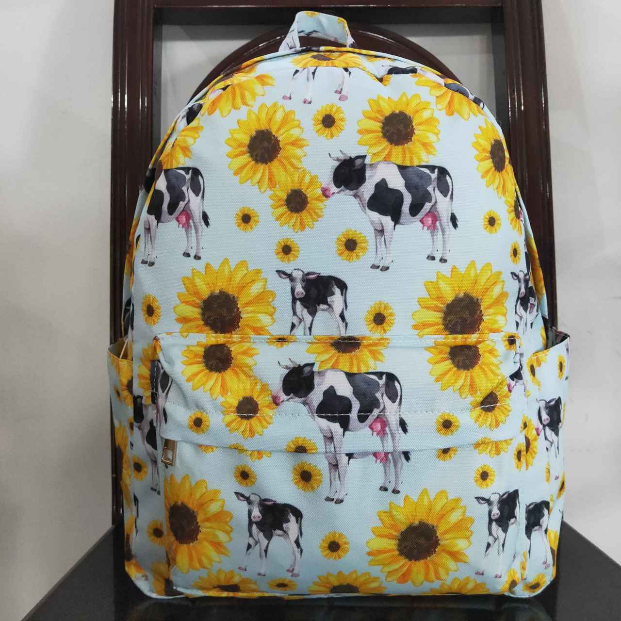 BA0151 Baby Girl Sunflower Cow Western Backpack