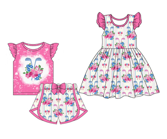 Baby Girl Golf Flower Sibling Dress Set ( Moq 5 Each Style ) 1.20