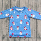 Baby Boy Long Sleeves Santa Christmas Blue Tee Shirt Tops RTS