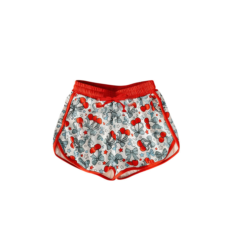 ( Moq 5 ) Preorder Baby Girls Kids Cherry Bows Summer Shorts Bottoms