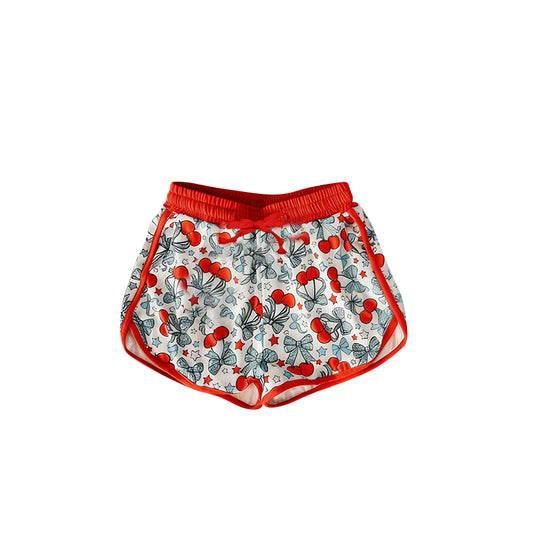 ( Moq 5 ) Preorder Baby Girls Kids Cherry Bows Summer Shorts Bottoms
