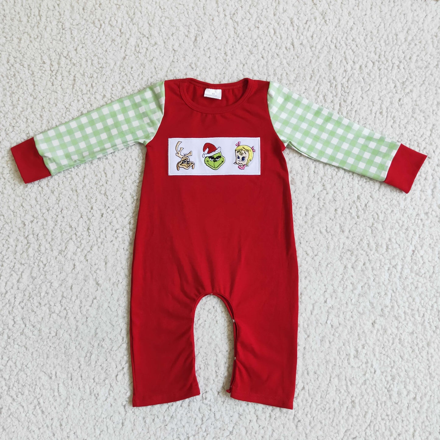 Baby Girl Embroidery Christmas Sibling Romper Set