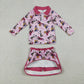 Sibling Baby Girls Kids Short Sleeves Music Character Dress Sets Clothes RTS