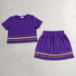 Sibling Baby Girls Kids Short Sleeves Stripes Shirts Skirts Shorts Summer Sets Clothes RTS