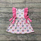 Baby Girls Kids Short Sleeves Eggs Bows Hearts Easter Knee Length Dress RTS