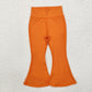 Baby Girl Orange Yoga Active Wear Bell Bottom Pants