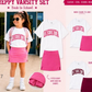( Moq 5 Each style ) Custom Girls Kids Short Sleeves Shirts Skirt Shorts Sets 6.19
