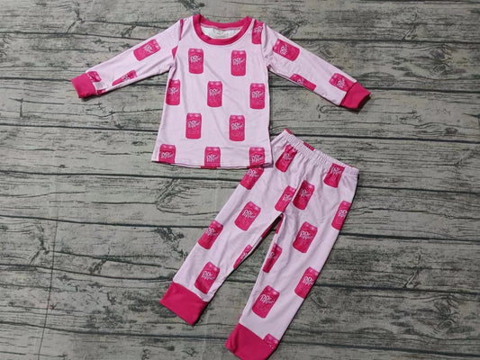 Baby Girl Long Sleeves Shirt Pants Pink Pajamas Set Moq 5