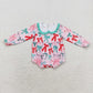 Baby Boy Girl Long Sleeves Christmas Red Green Bows Sibling Romper Pajamas Clothes Set RTS