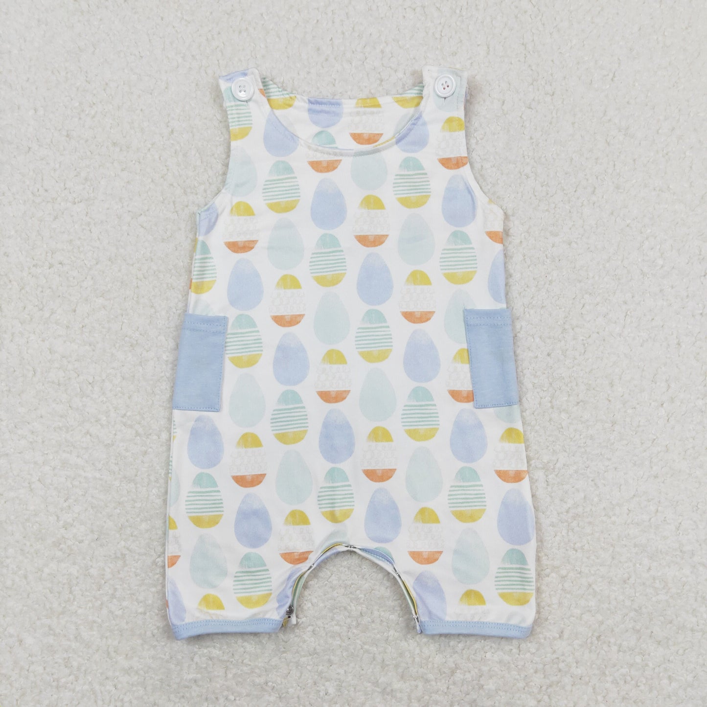 Baby Boy Sleeveless Eggs Easter One Piece Romper