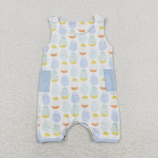 Baby Boy Sleeveless Eggs Easter One Piece Romper