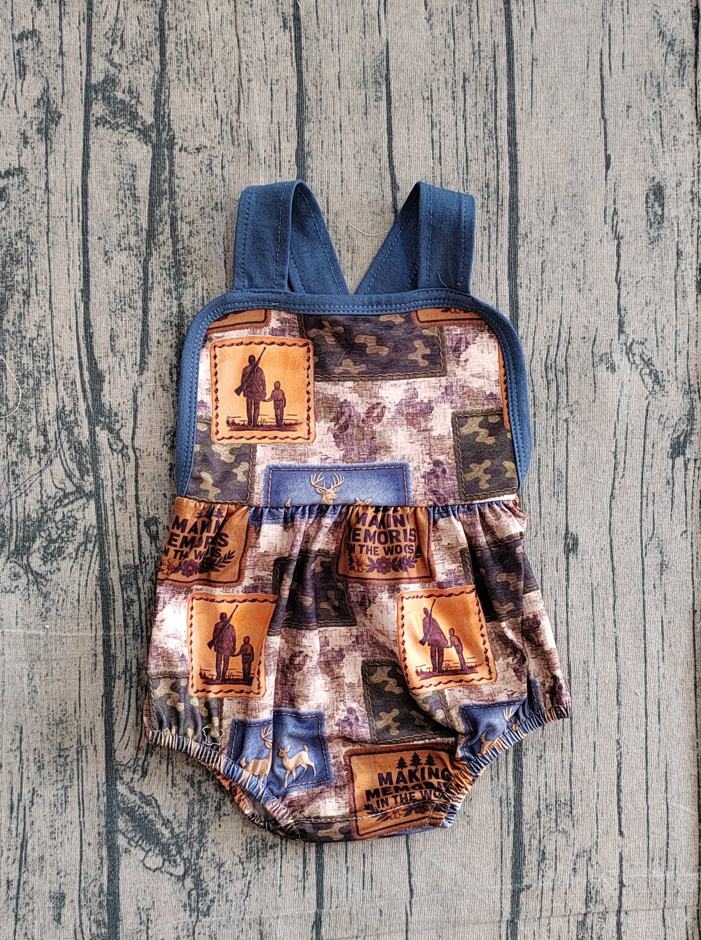 Baby Boys Infant Sleeveless Hunting Deer Camo Bubble Romper RTS