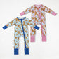 Baby Boy Girl Long Sleeves Cookies Milk Zipper Sibling Pajamas Romper Clothes RTS