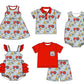 Baby Boy Girl Farm  Animals Sibling Matching Dress Romper Blue Clothes Set ( Moq 5 Each style )