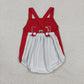 Baby Boy Infant Sleeveless Embroidery Car Red Bubble Romper RTS