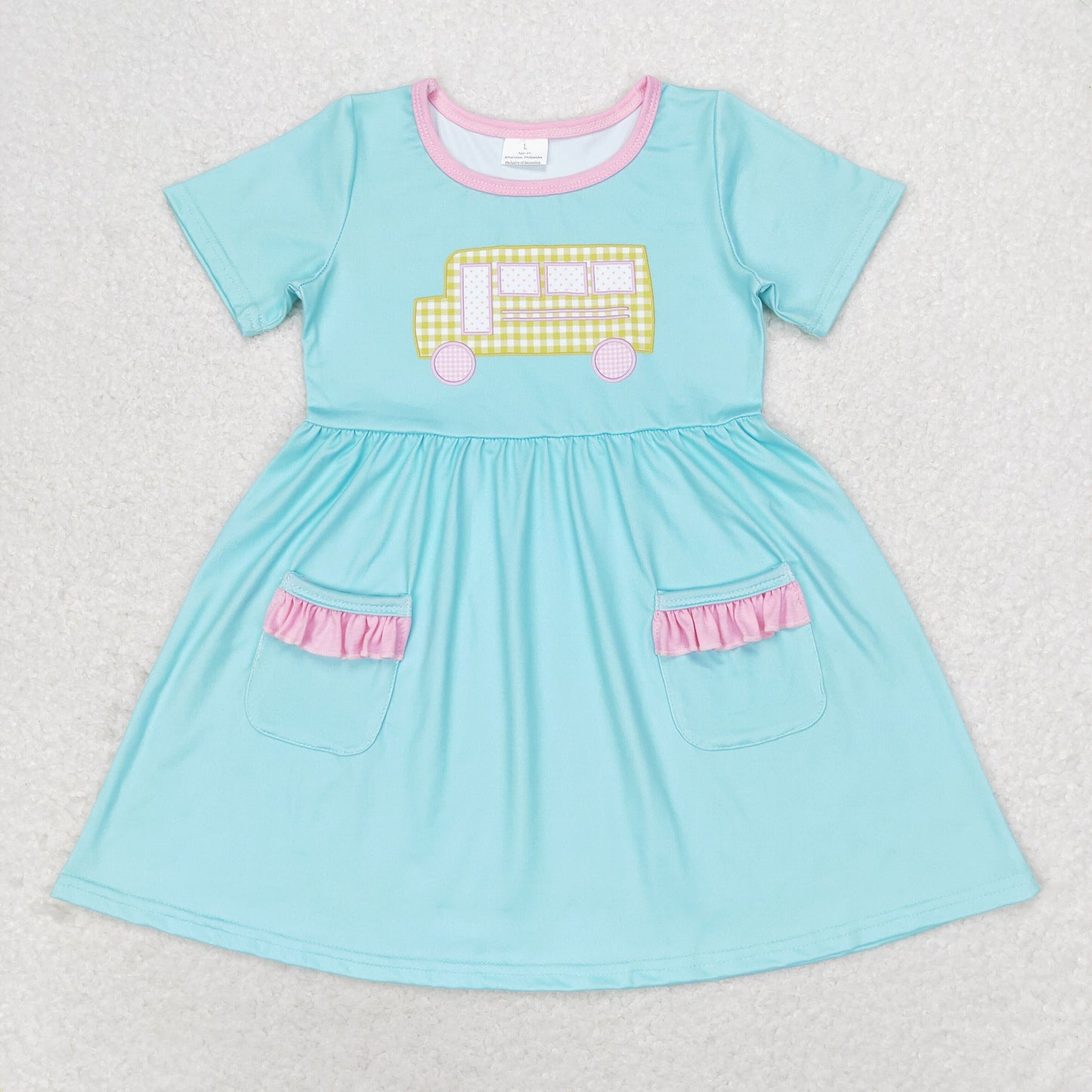 Baby Girl Bus Back To School Pockets Dress