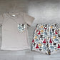 Baby Boys Kids Short Sleeves Grey Shirt Tools Pockets Shorts Set Clothes RTS